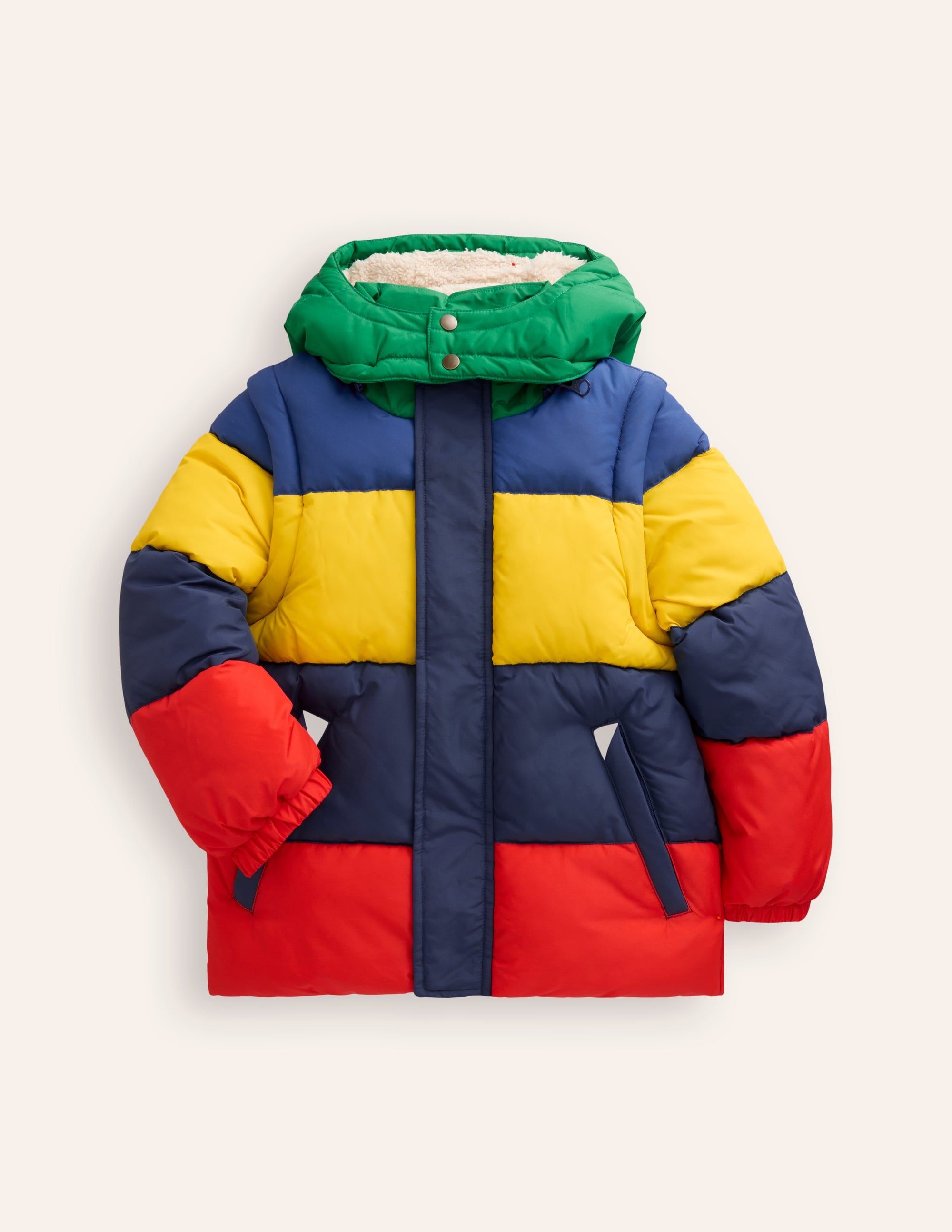 2-in-1 Puffer Coat-Multi Stripe - Image 1