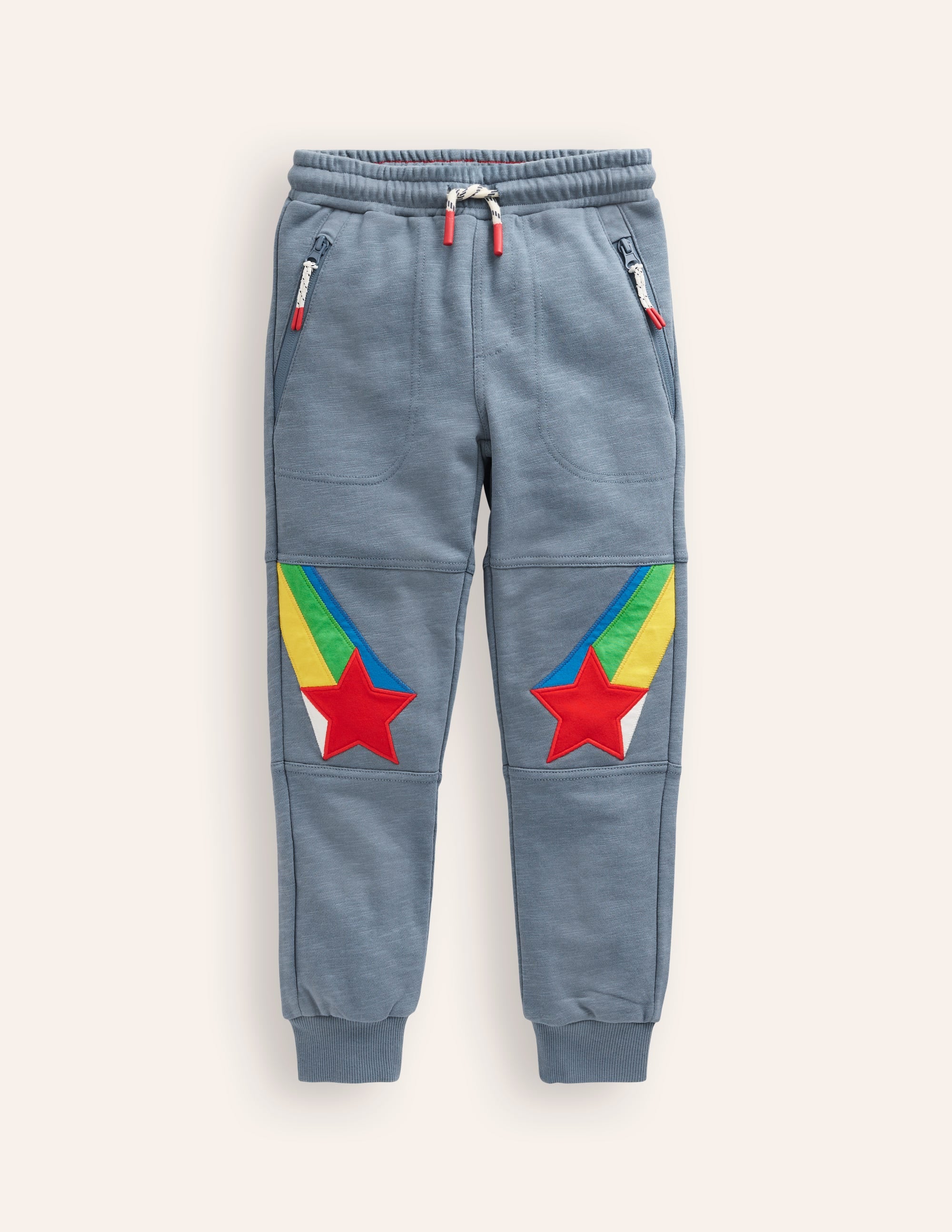 Warrior Knee Sweatpants-Colbart Grey Rainbow Star - Image 1