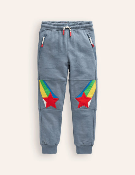 Warrior Knee Sweatpants-Colbart Grey Rainbow Star