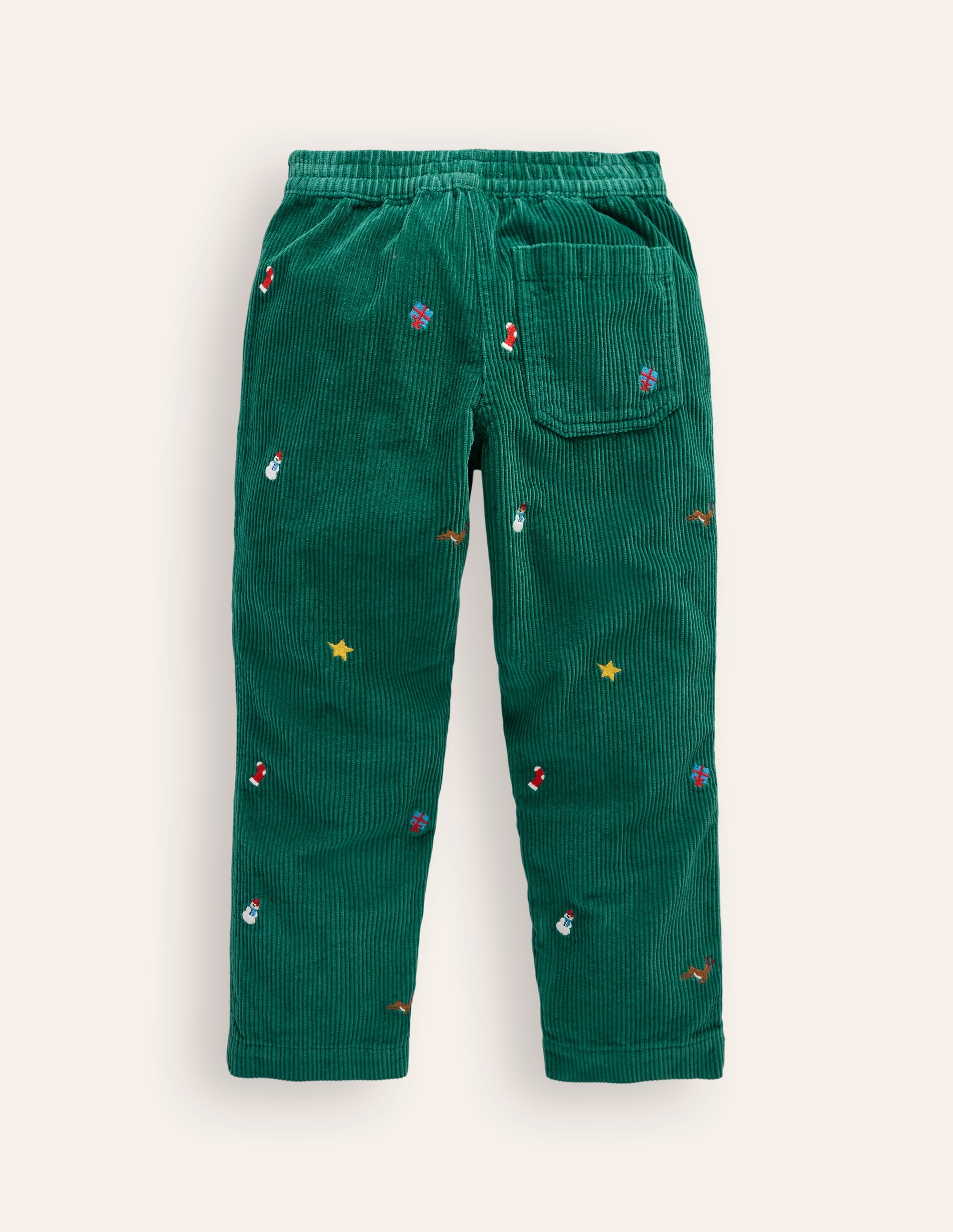 Pull-On Cord Pants-Festive Embroidery - Image 2