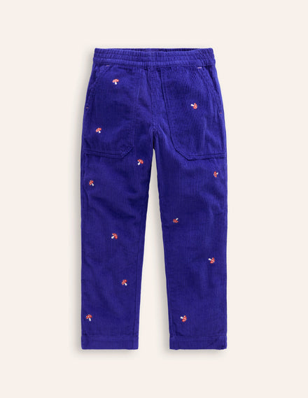 Chunky Cord Pull On Pants-Sapphire Blue Toadstool