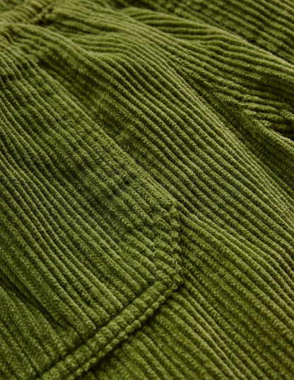 Chunky Cord Pull On Pants-Leaf Green