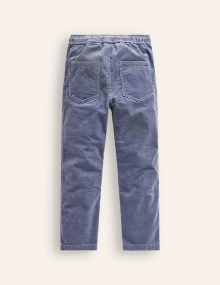 Slim Pull On Trousers-Ash Grey Cord