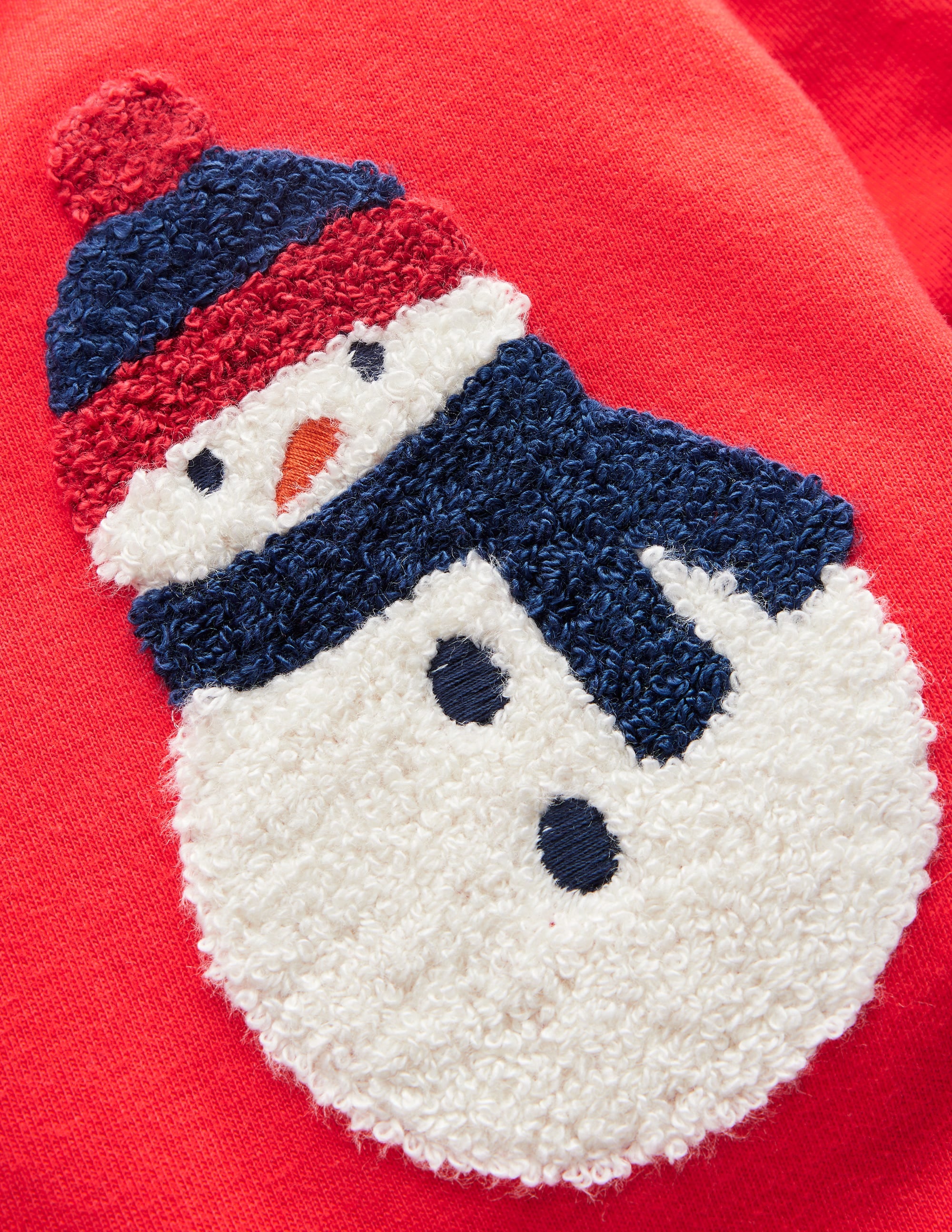Applique Mock Sleeve T-Shirt-Poppy Red Christmas - Image 3