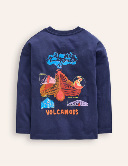 Educational T-Shirt-Stormy Blue Volcanoes