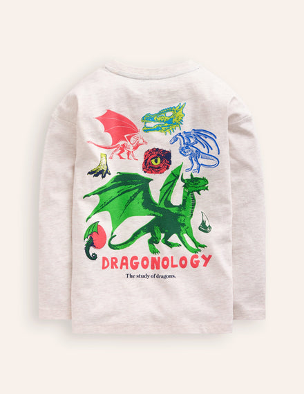 Educational T-shirt-Oatmeal Marl Dragons