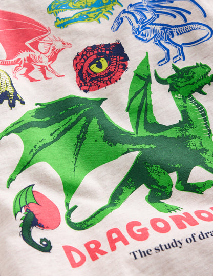 Educational T-shirt-Oatmeal Marl Dragons