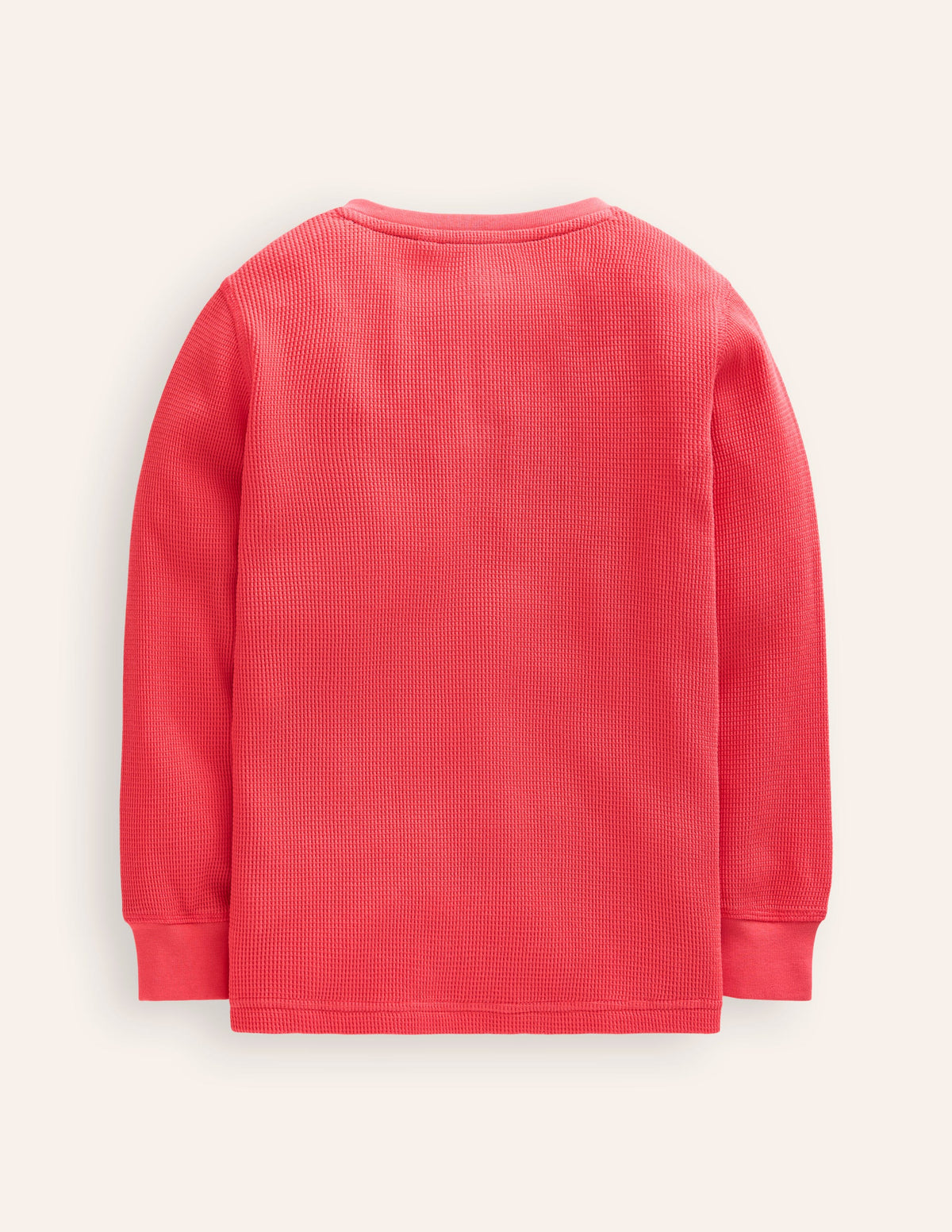 Cosy Waffle Henley T-Shirt-Jam Red - Image 2