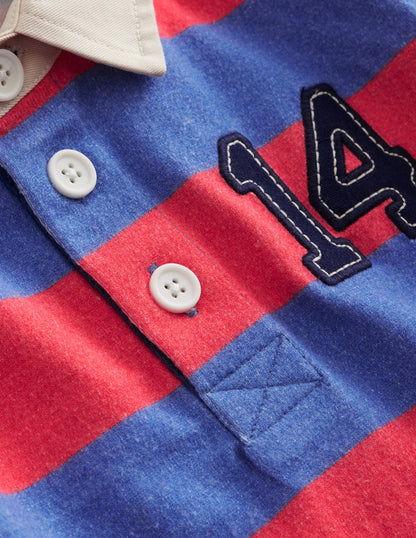 Classic Rugby Shirt-Jam Red/ Bluejay