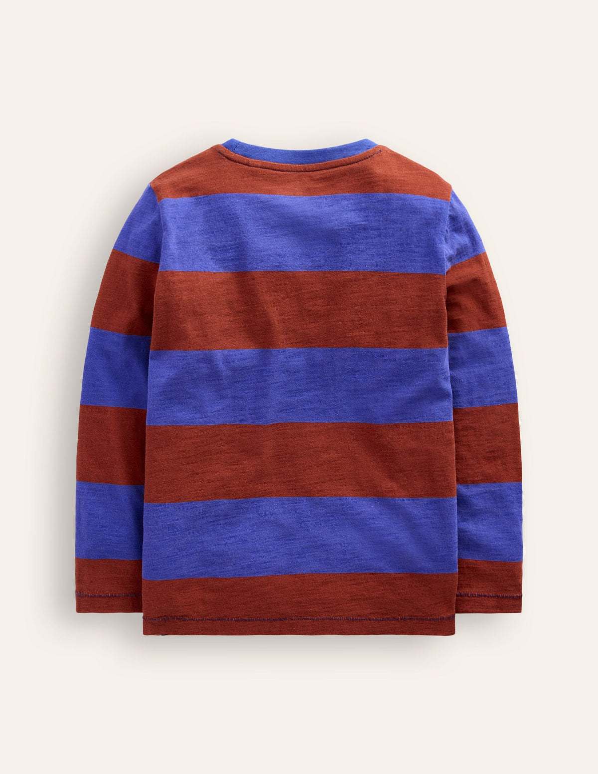 Everyday Long Sleeve T-Shirt-Blue/ Burgandy stripe - Image 2