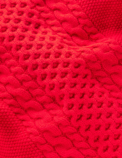 Heritage Cable Sweater-Poppy Red