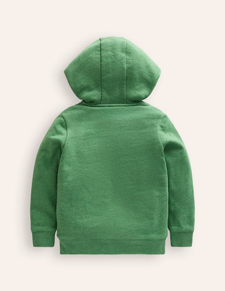 Cosy Fleece-Lined Hoodie-Green Marl