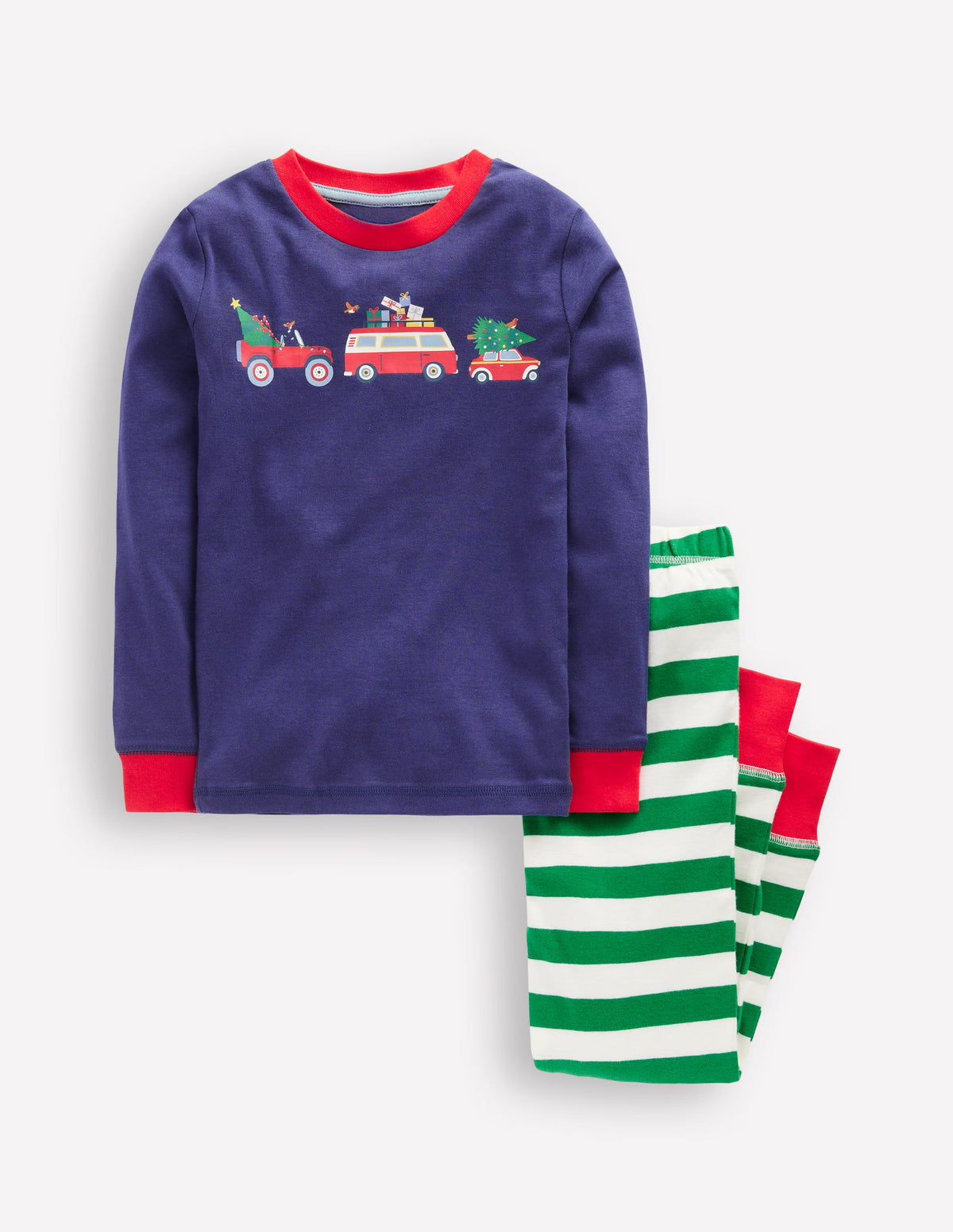 Snug Long John Pajamas-Christmas Cars - Image 1