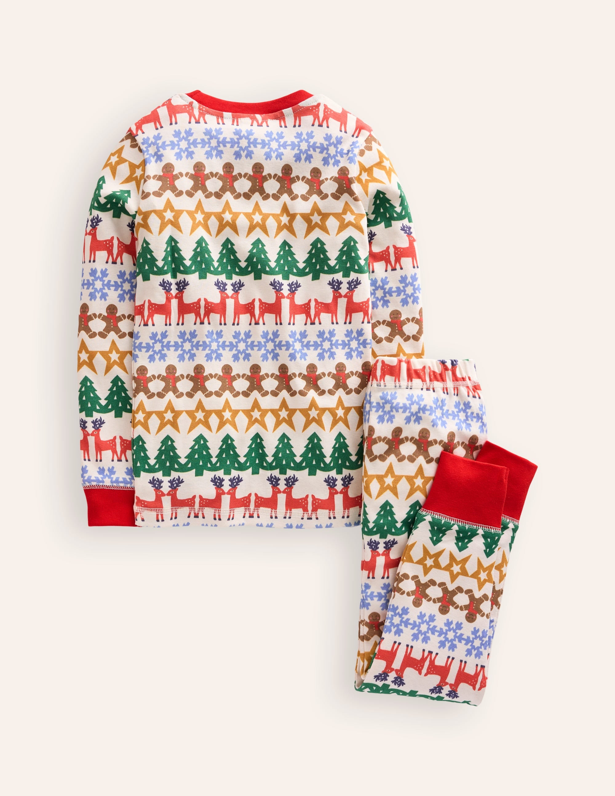 Snug Long John Pajamas-Gingerbread Fair Isle - Image 2