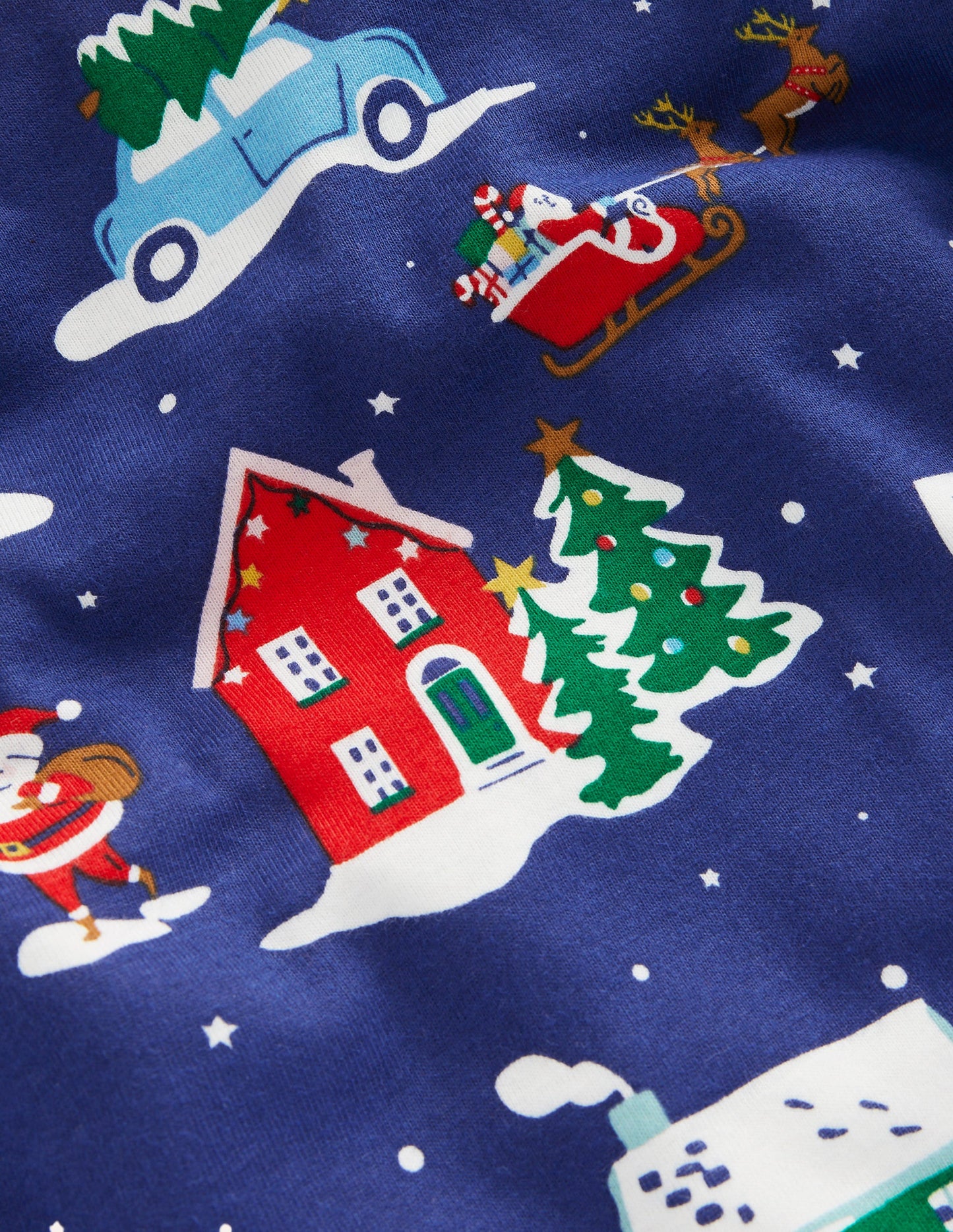 Snug Long John Pajamas-Christmas Houses