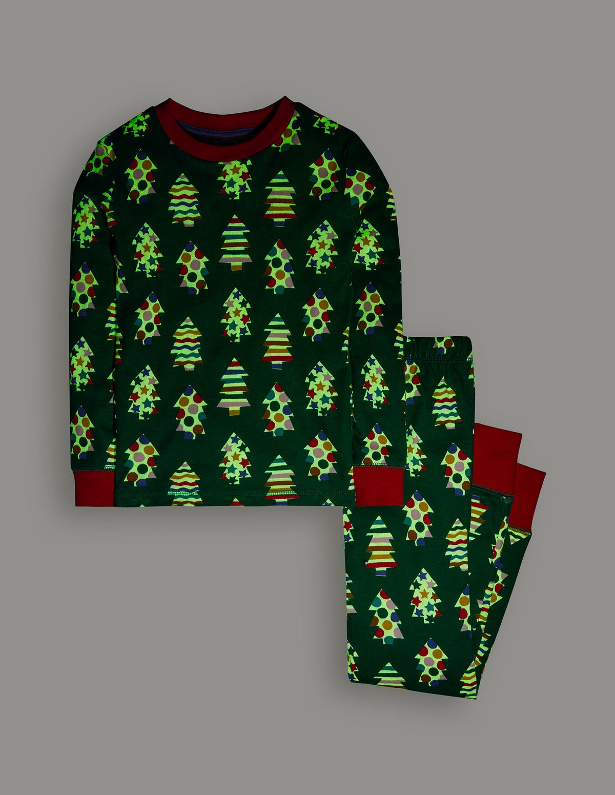 Snug Glow-In-The-Dark Pajamas-Christmas Trees - Image 4