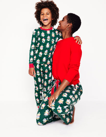 Snug Glow-In-The-Dark Pajamas-Christmas Trees