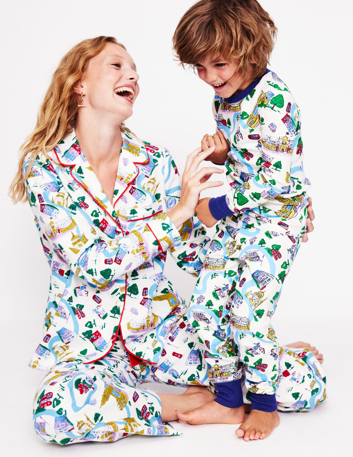 Snug Twin Pack Pajamas-London Scene and Stripe - Image 4