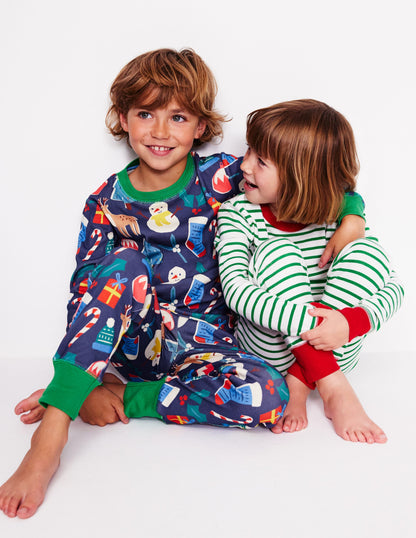 Snug Twin Pack Pajamas-Christmas Presents and Stripe