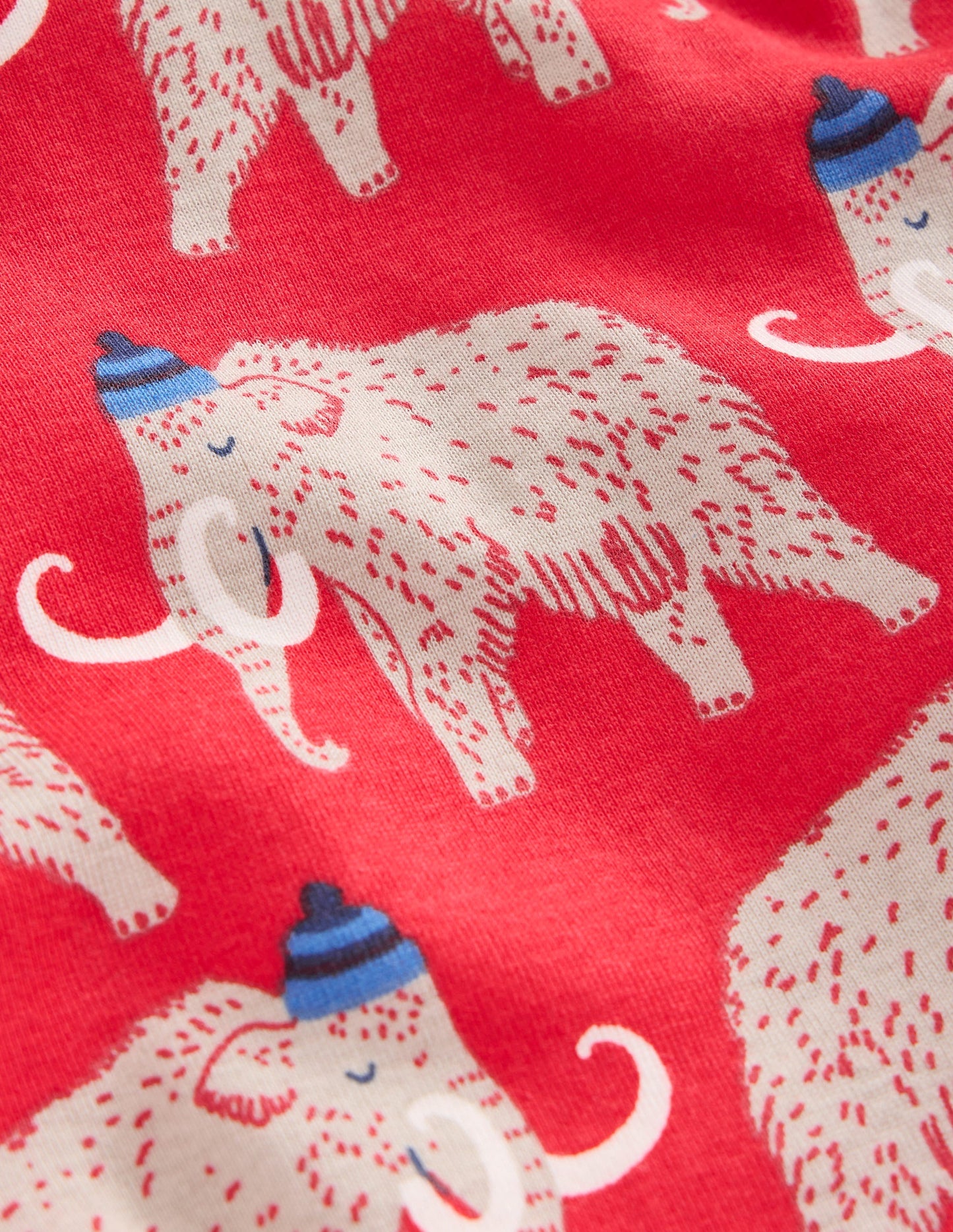 Snug Twin Pack Pajamas-Red Mammoth and Grey Stripe