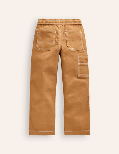 Pull-on Pocket Pants-Butterscotch Brown