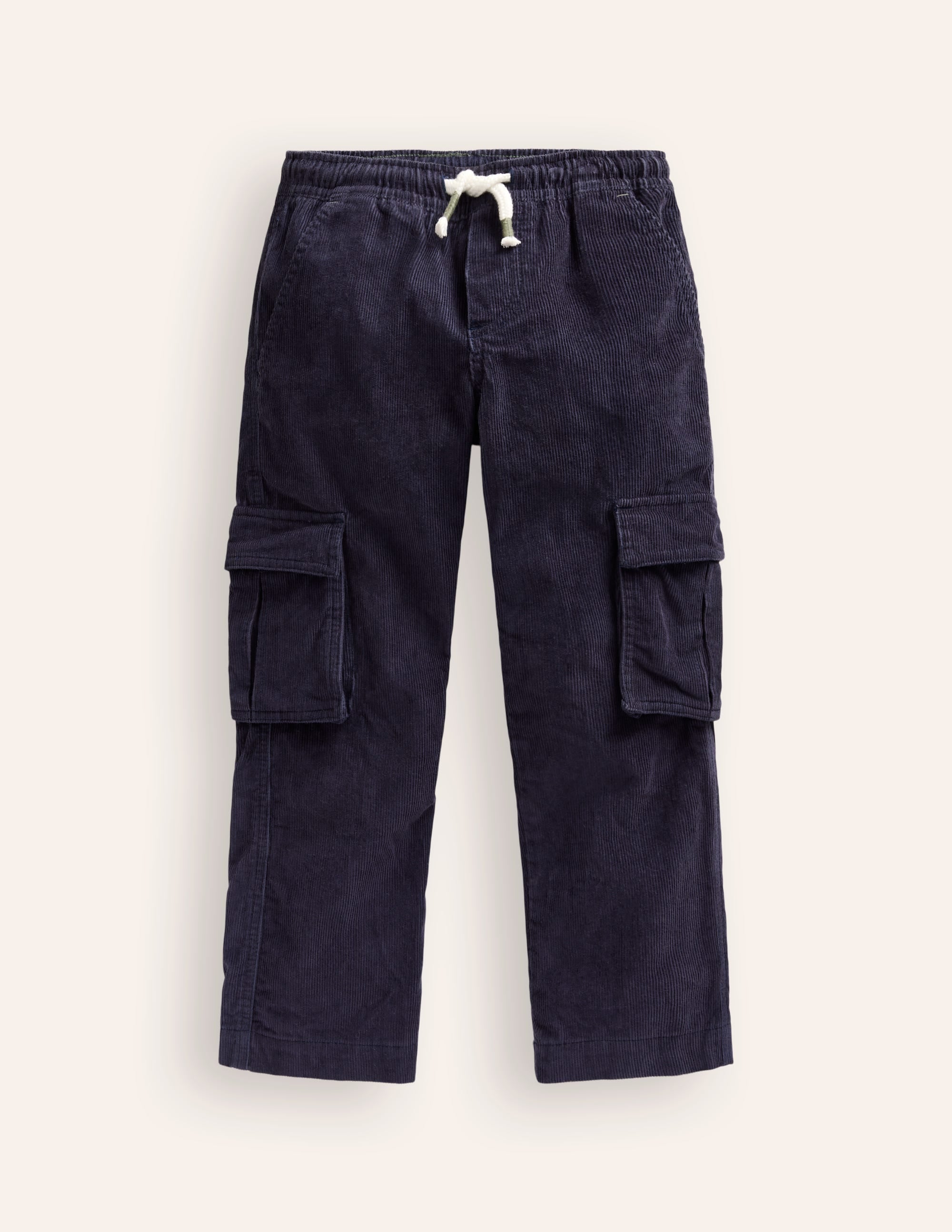 Pull-on Cord Cargo Pants-French Navy - Image 1