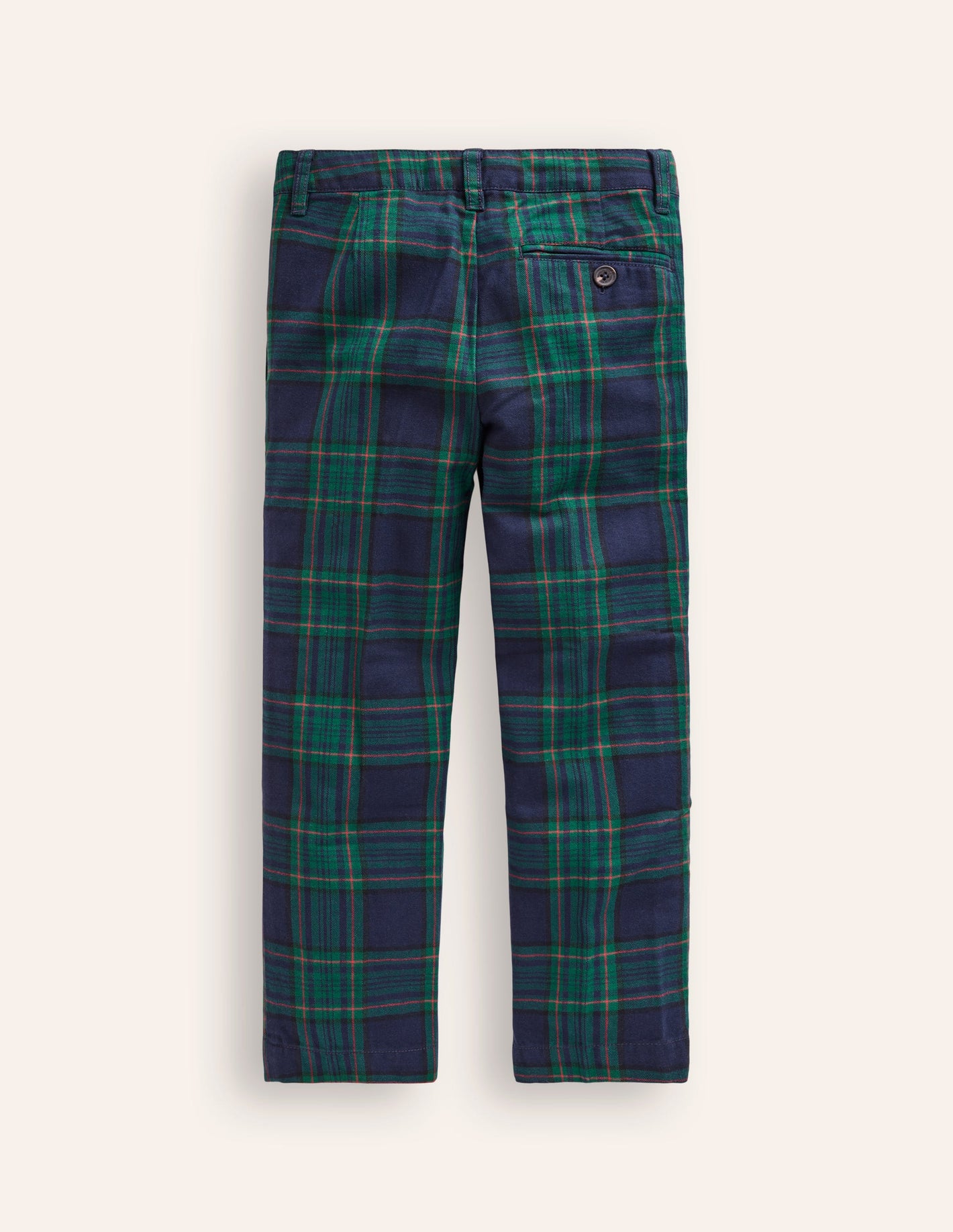 Smart Pleated Pants-Blue / Green Check