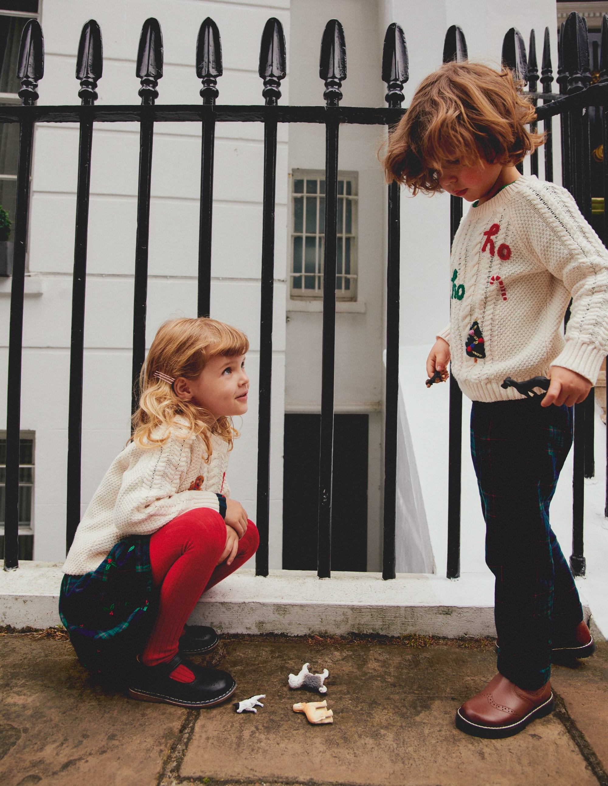Festive Cable Sweater-Ecru Marl - Image 5