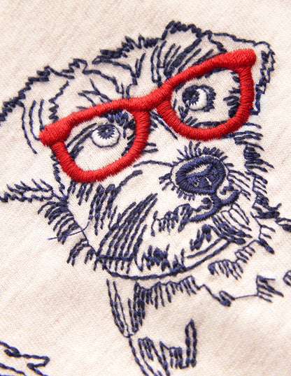 Stitch Logo T-shirt-Oatmeal Marl Dogs