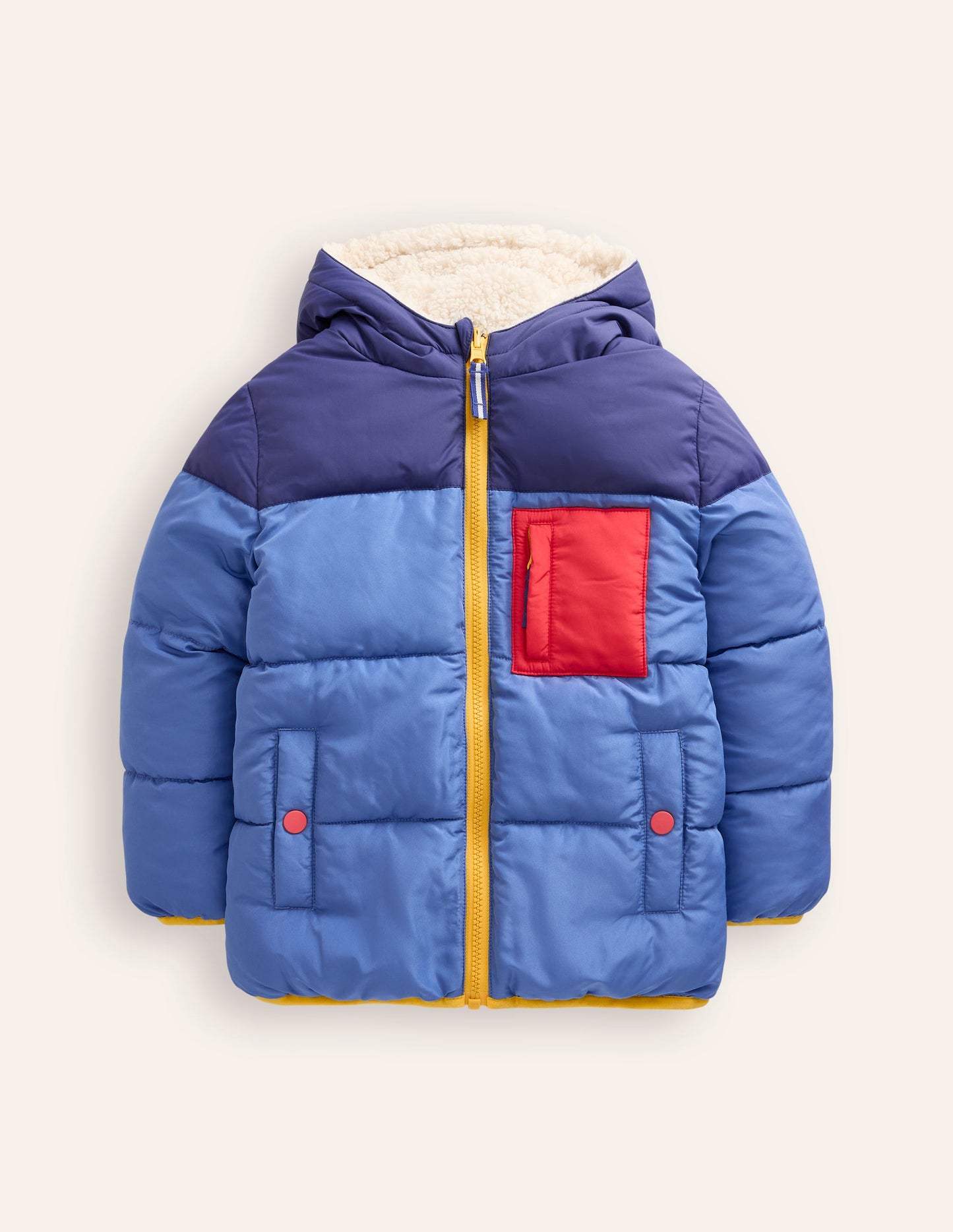 Reversible Cosy Borg Coat-Bluejay