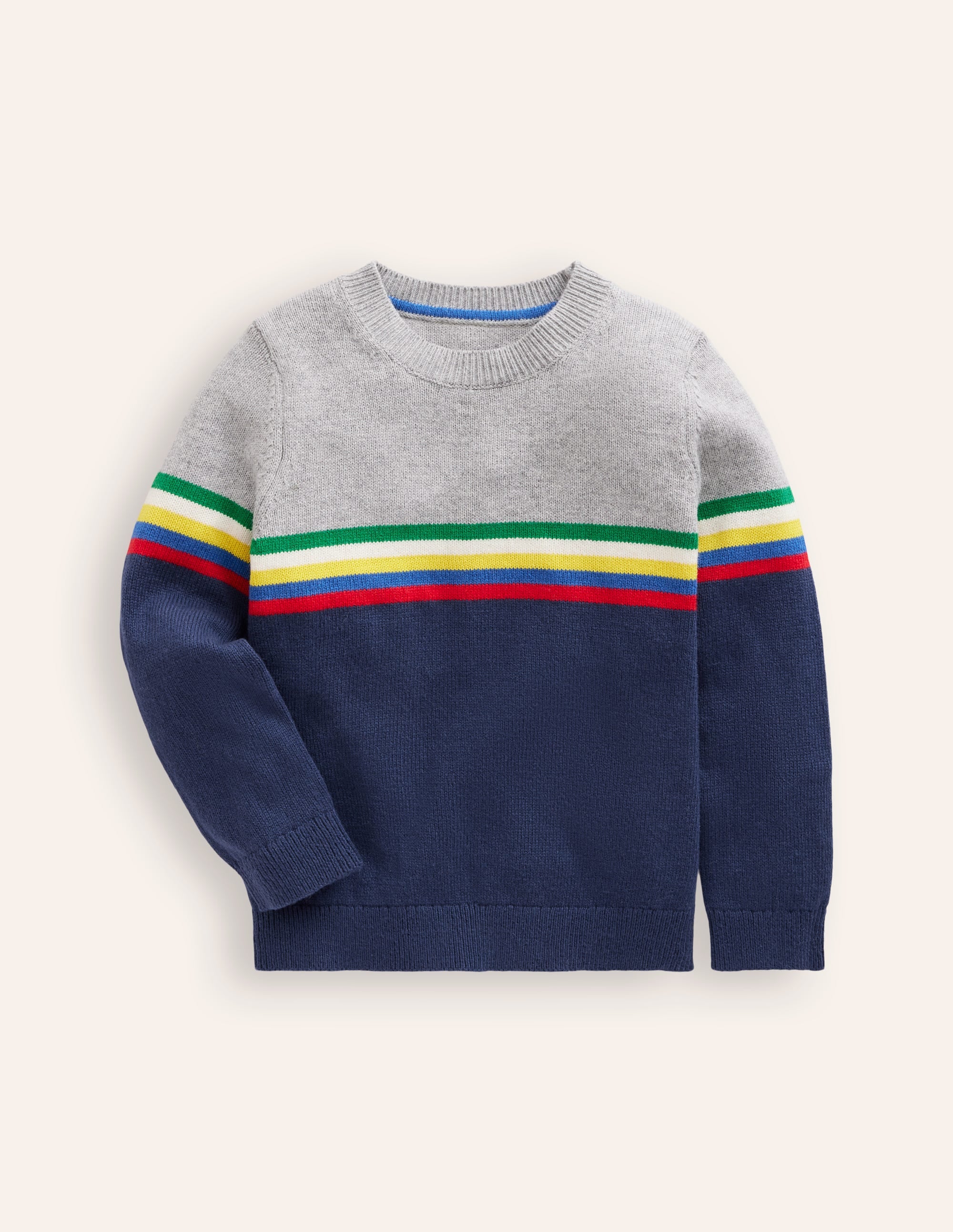 Colour Block Sweater-College Navy - Image 1