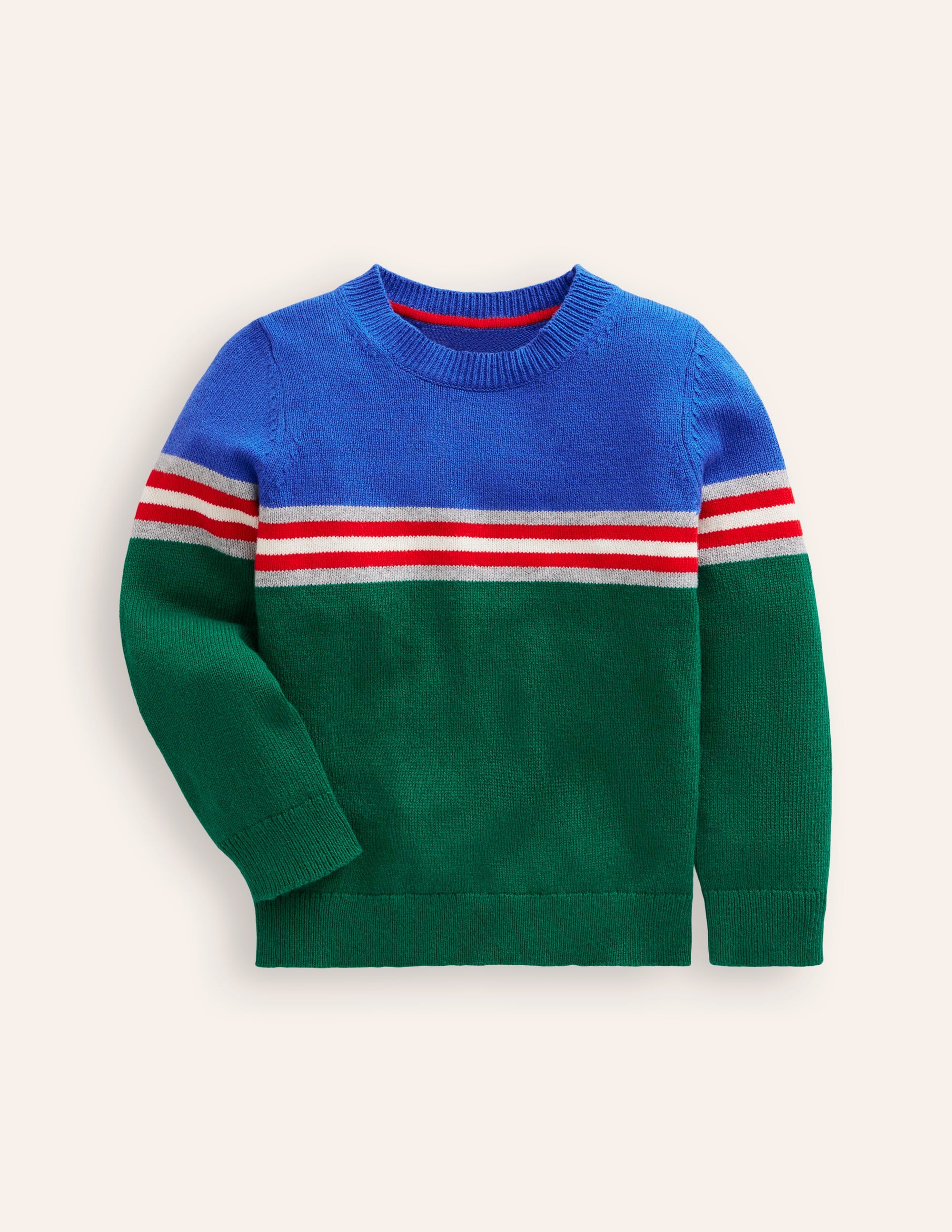 Colour Block Sweater-Ivy Green - Image 1