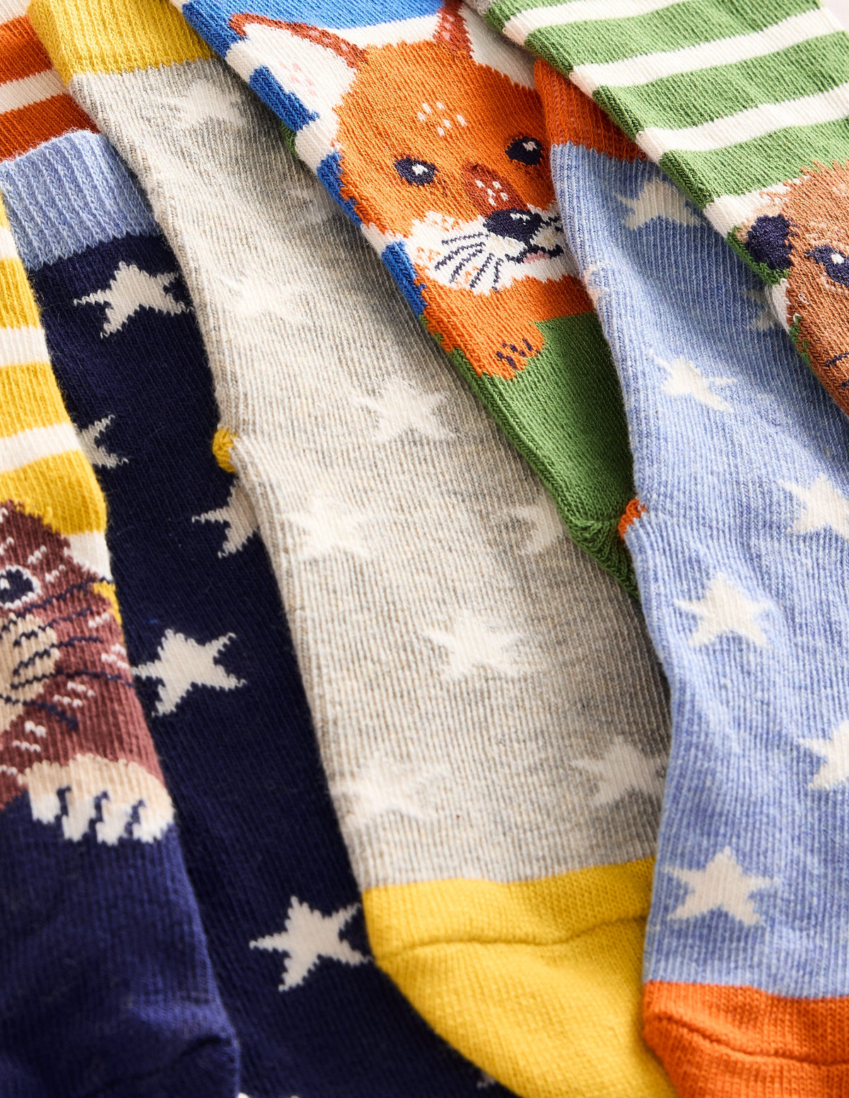 7-pack Socks-Multi Woodland Animals-2