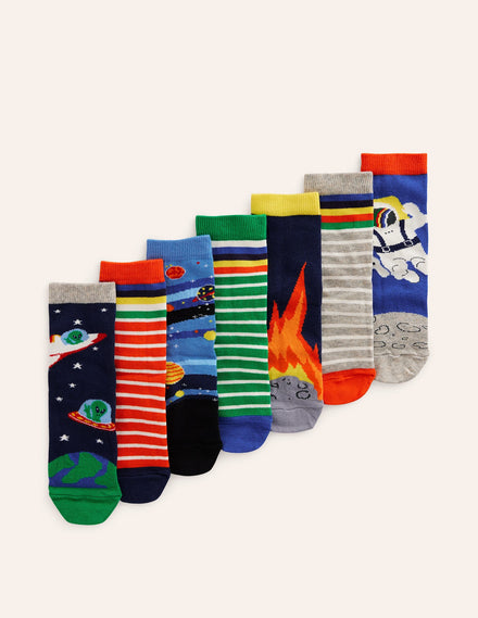 Socks 7 Pack-Multi Space