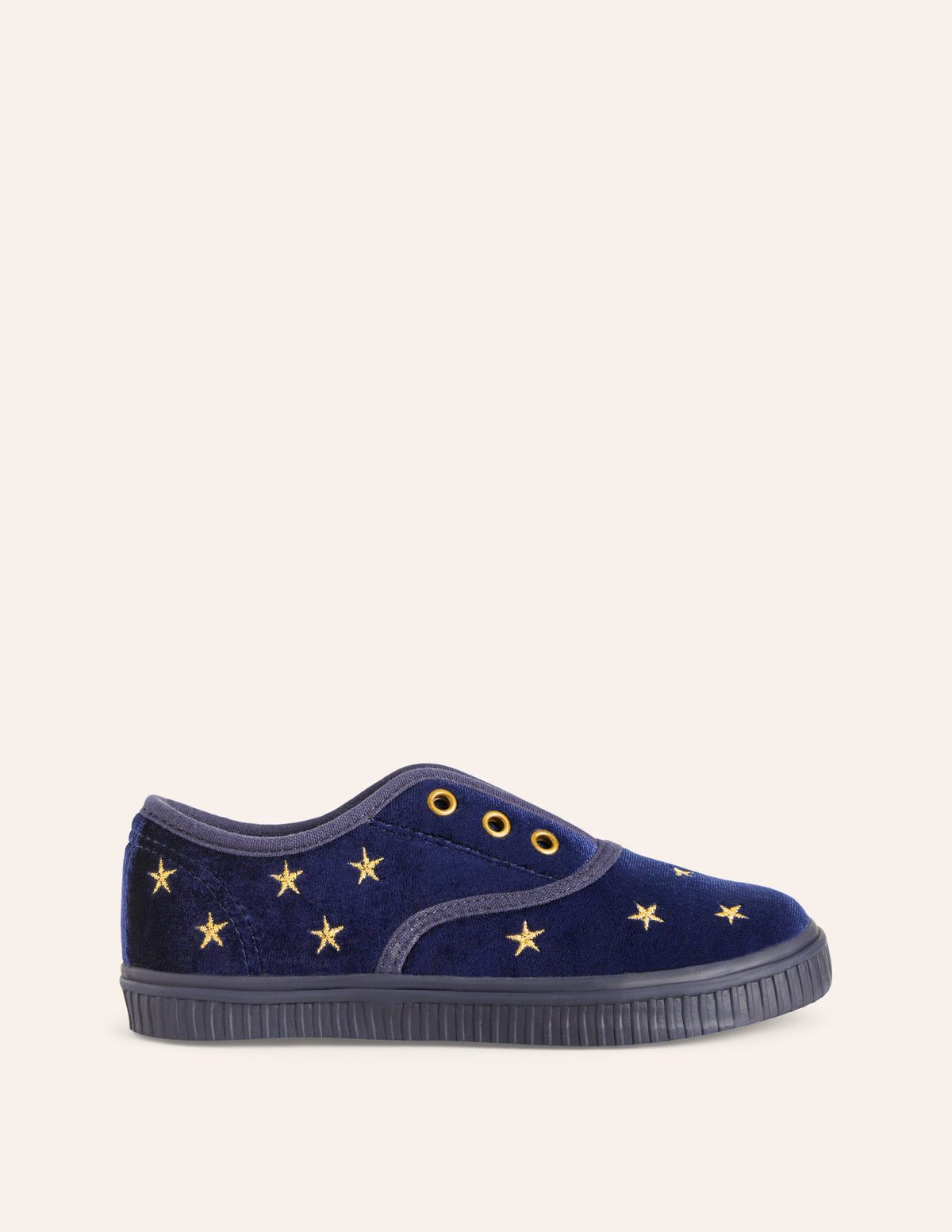 Laceless Velvet Pull-ons-College Navy - Image 1