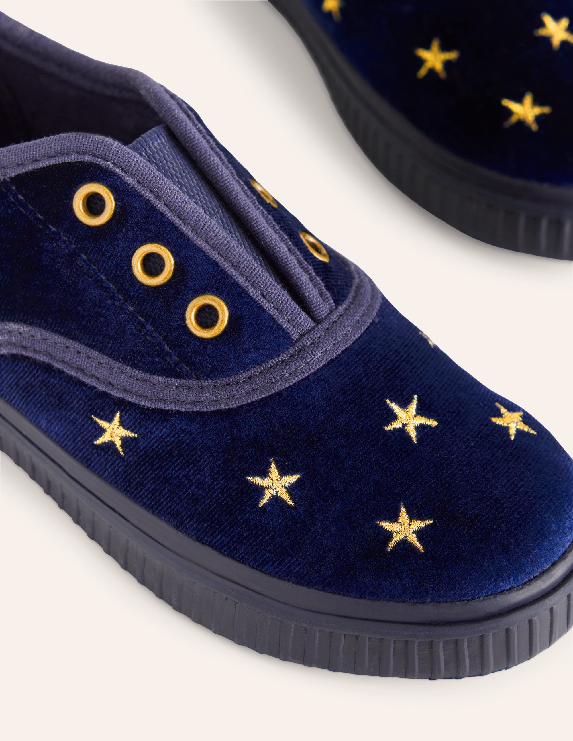 Laceless Velvet Pull-ons-College Navy - Image 3