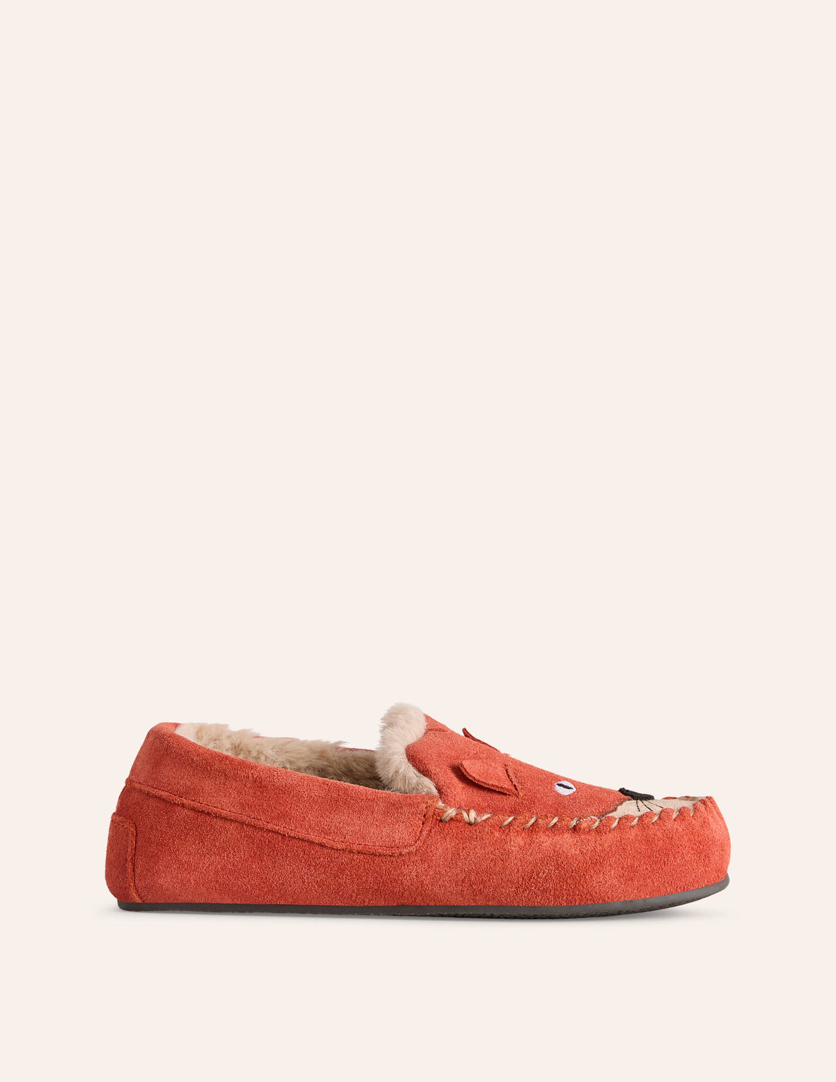 Cosy Suede Fox Slippers-Autumn Spice Orange - Image 1