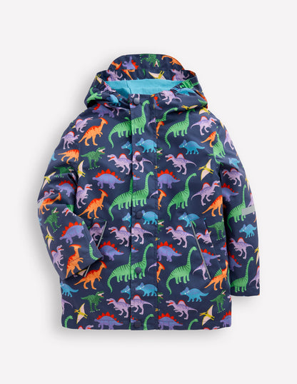 Waterproof Fisherman's Jacket-Robot Blue Dinos