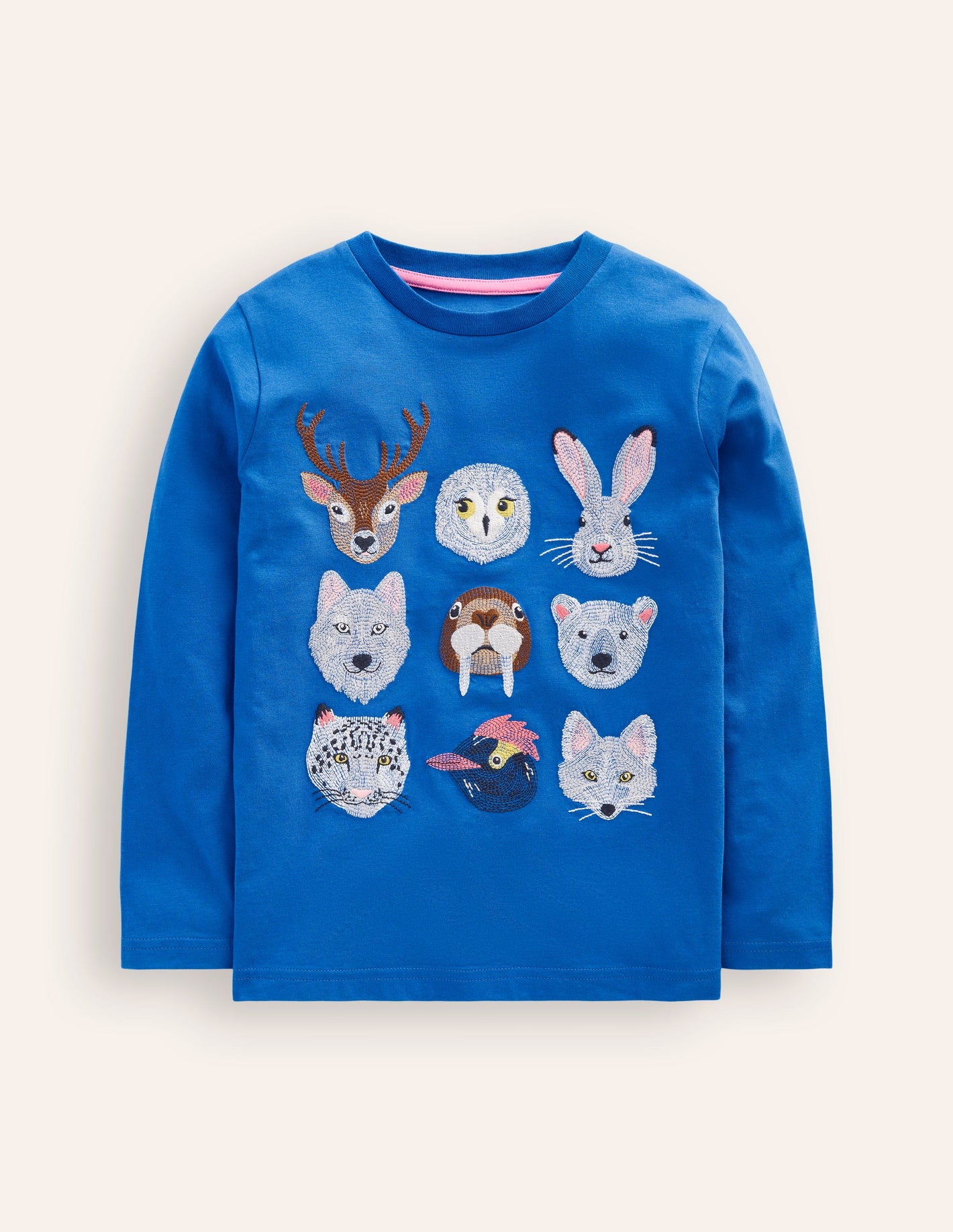 Fun Superstitch Grid T-Shirt-Greek Blue Arctic Animals