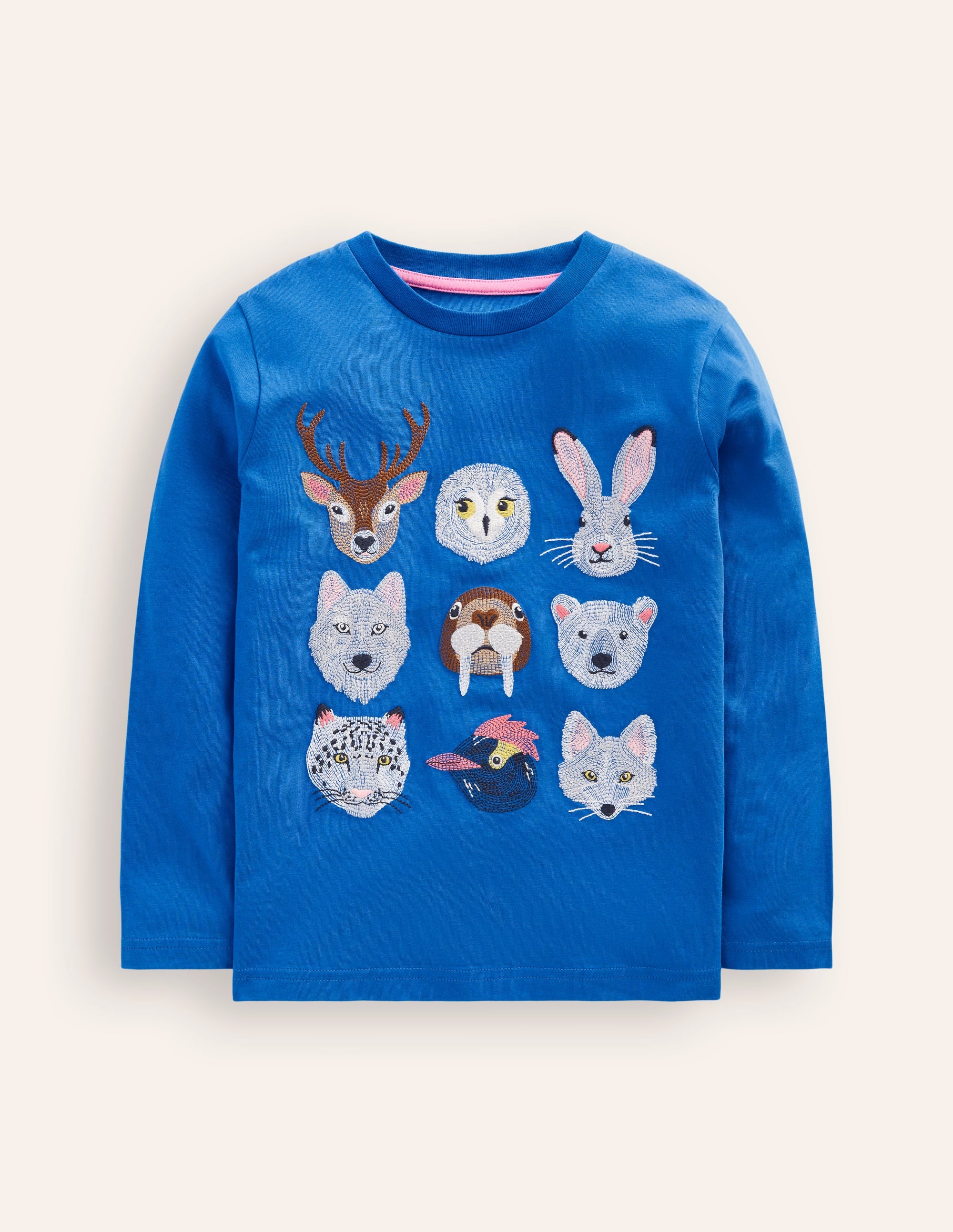 Fun Superstitch Grid T-Shirt-Greek Blue Arctic Animals - Image 1