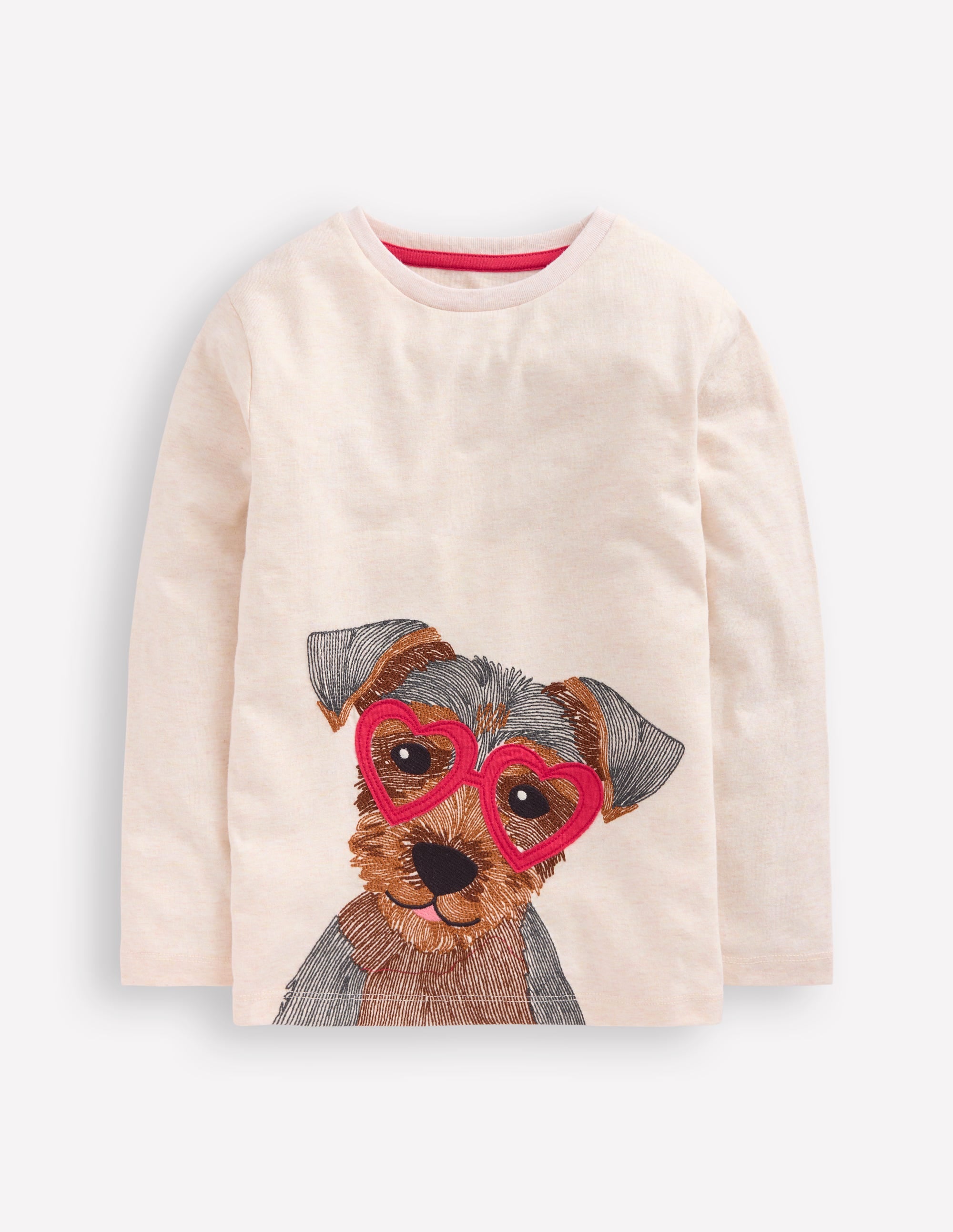 Fun Superstitch Grid T-Shirt-Oatmeal Marl Janet - Image 1