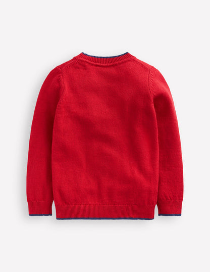 Fun Logo Jumper-Poppy Red Tree