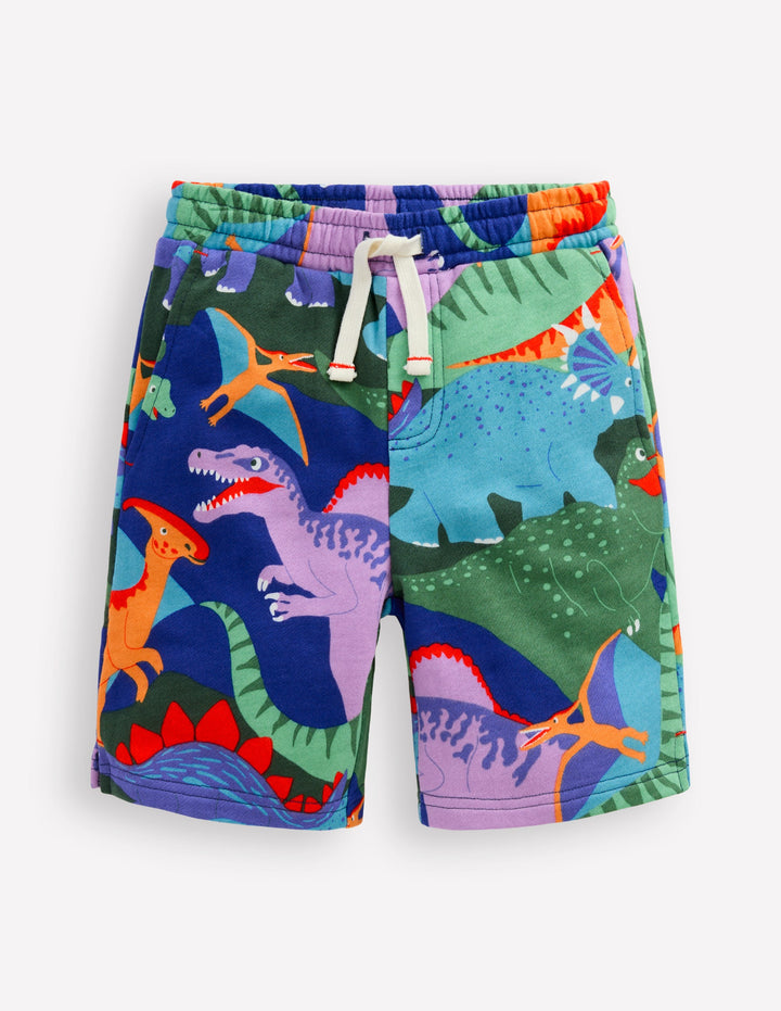 Printed Shorts-Multi Dinosaur Camo