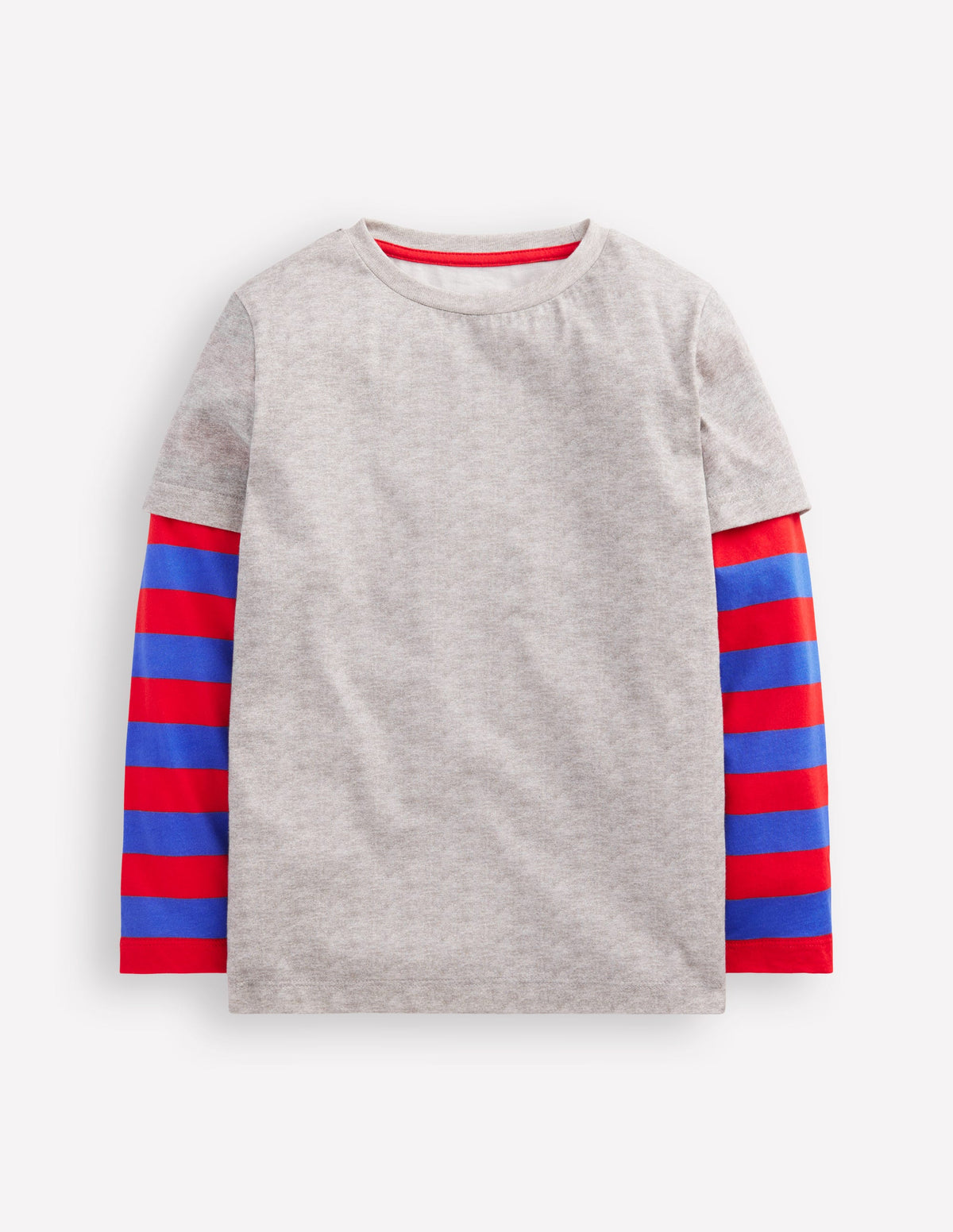 Mock Sleeve T-shirt-Grey Marl - Image 1