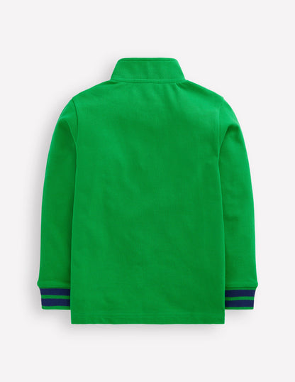 Pique Polo Half Zip-Sapling Green