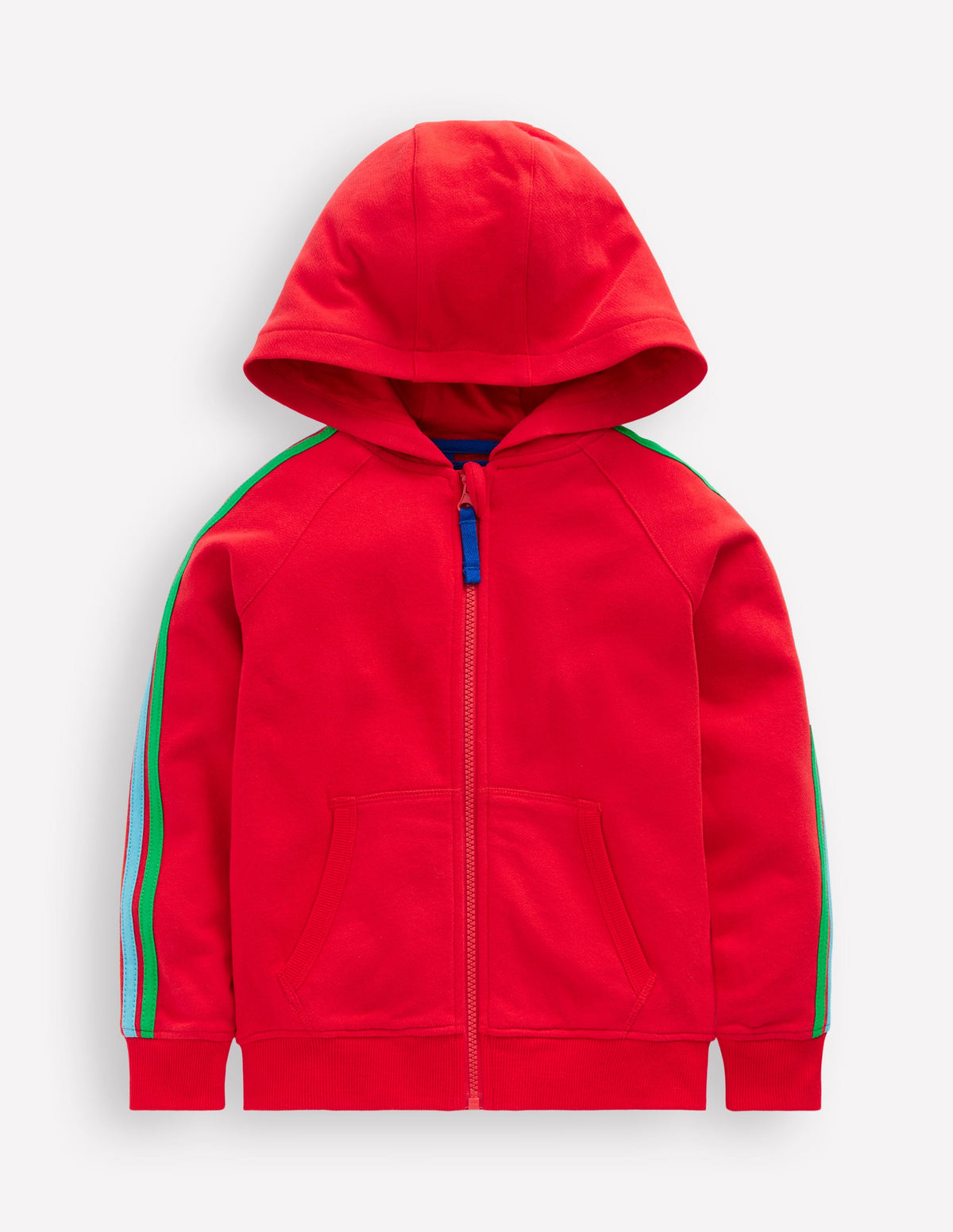 Rainbow Zip-Up Hoodie-Cherry Tomato Red - Image 1