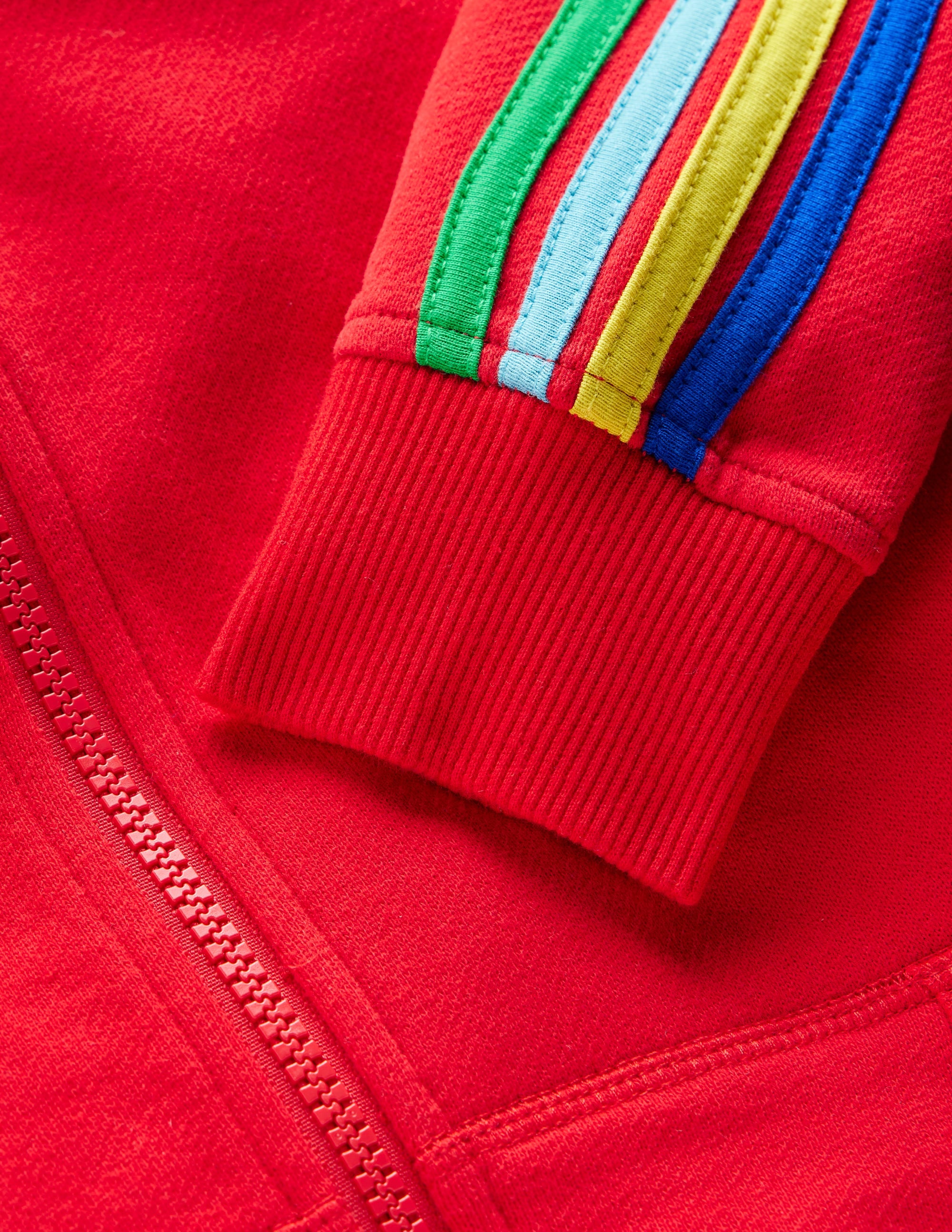 Rainbow Zip-Up Hoodie-Cherry Tomato Red - Image 3