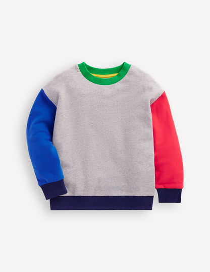 Rainbow Sweatshirt-Grey Marl Colourblock