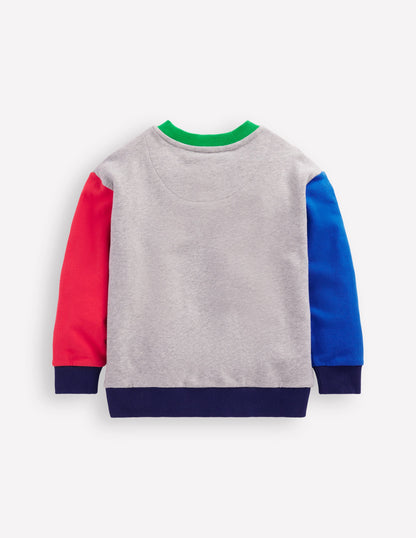 Rainbow Sweatshirt-Grey Marl Colourblock