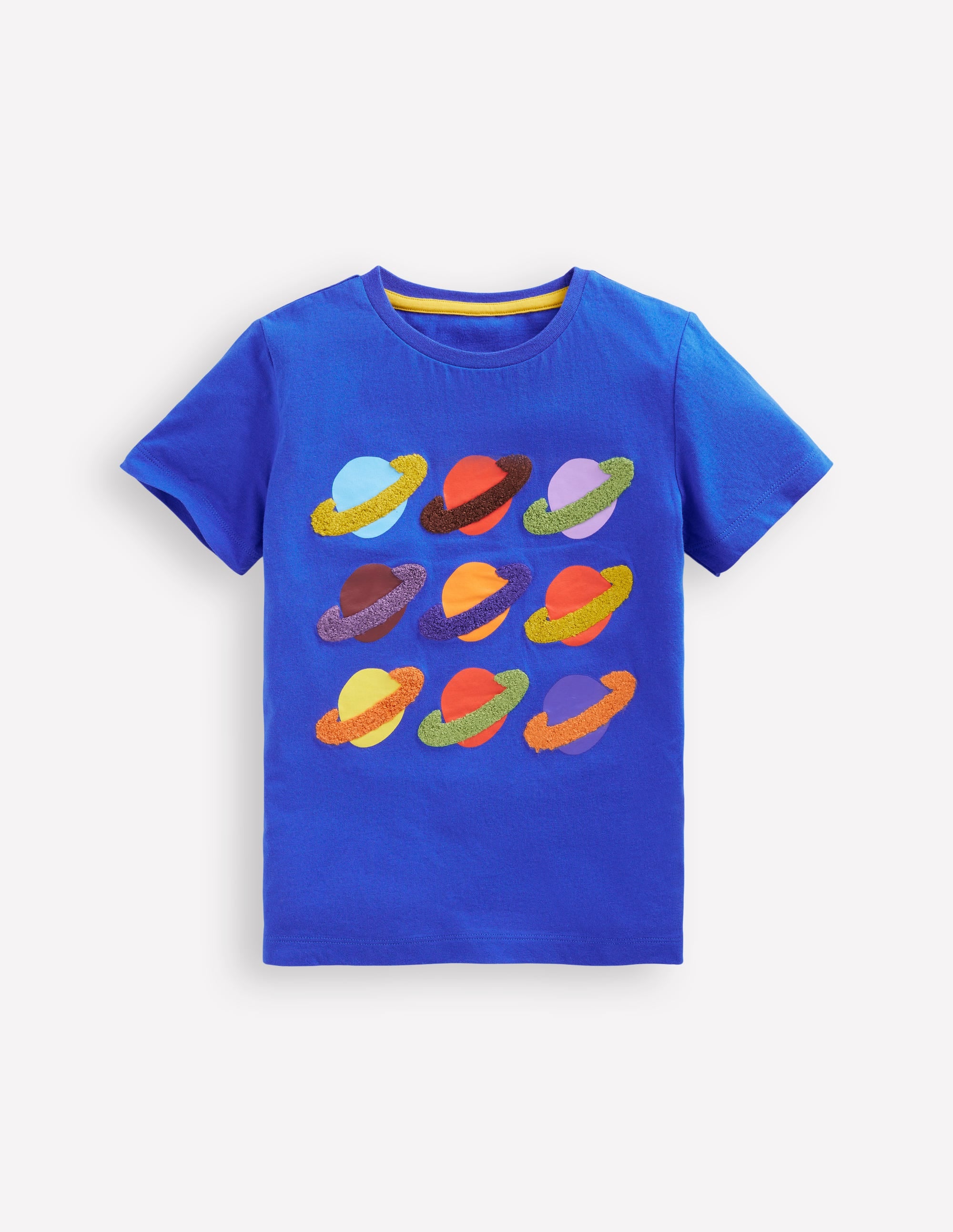 Short Sleeve Bouclé T-shirt-Kingfisher Blue Space - Image 1